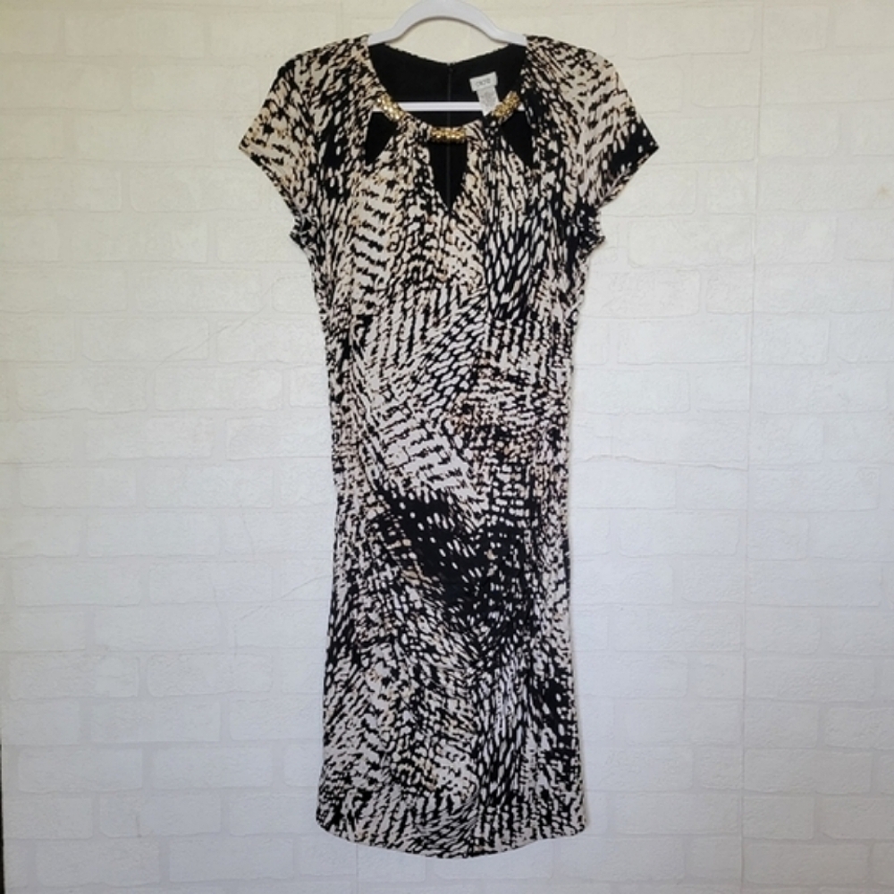 Cache Ruched Studded Cutout Dress